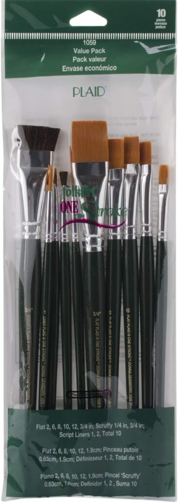 One Stroke Brush Set-10/Pkg