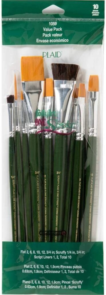 One Stroke Brush Set-10/Pkg