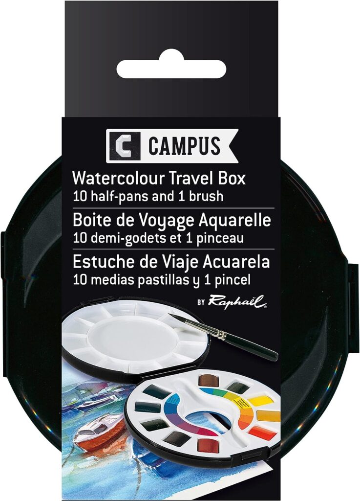 Raphael Campus Watercolor Pan Travel Set, 1 Count (Pack of 1), Multicolor